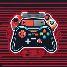 Gaming console and controller setup sticker- Ultimate gaming, , sticker vector art, minimalist design