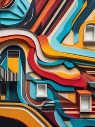 Urban murals with a fusion of abstract and figurative elements top view, product photoshoot realistic background, hyper detail, high resolution