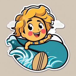 Surfer Emoji Sticker - Catching the virtual wave, , sticker vector art, minimalist design