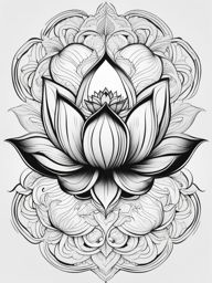 White lotus tattoo, Elegant and meaningful tattoos showcasing the white lotus flower. ,colorful, tattoo pattern, clean white background