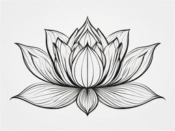 Lotus Flower Tattoo - A symbol of purity, enlightenment, and rebirth  minimal tattoo design,white background