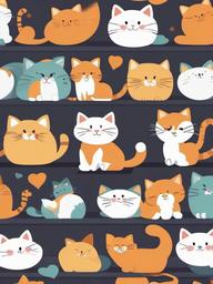 Cute Cartoon Cat Wallpaper - Cartoon cats in cute poses  ,mobile iphone background wallpaper