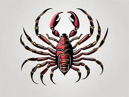 Scorpion Tattoo Traditional - Pay homage to traditional tattoo aesthetics with a classic scorpion design for timeless appeal.  simple vector color tattoo,minimal,white background