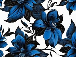 Black And Blue Flower Wallpaper  ,desktop background wallpaper