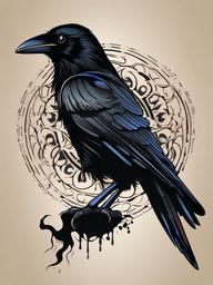 black crow tattoo designs  simple vector color tattoo