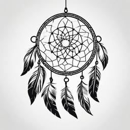 A Dream Catcher Tattoo - Basic and straightforward dream catcher tattoo.  simple vector tattoo,minimalist,white background