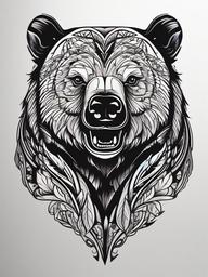 simple black bear tattoo  simple vector color tattoo