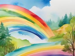 Watercolor Rainbow Background  