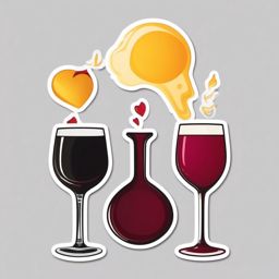 Wine Glass Emoji Sticker - Toasting to joy, , sticker vector art, minimalist design