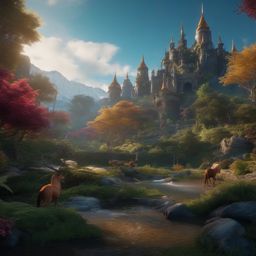 Fantasy Creatures - A fantasy realm filled with magical beings and creatures detailed matte painting, deep color, fantastical, intricate detail, splash screen, complementary colors, fantasy concept art, 8k resolution trending on artstation unreal engine 5