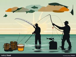 Fly Fishing Tools clipart - Essential tools for fly fishing., ,vector color clipart,minimal