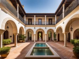 spanish haciendas, with inner courtyards, showcase architectural elegance in andalusia, spain. 