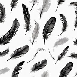 Feather Quote Tattoos - Feather designs accompanied by meaningful quotes.  simple vector tattoo,minimalist,white background