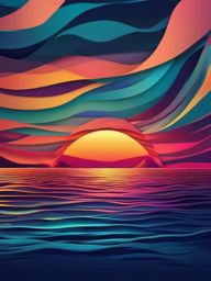 Good iPhone Wallpapers - Ocean Sunset wallpaper, abstract art style, patterns, intricate