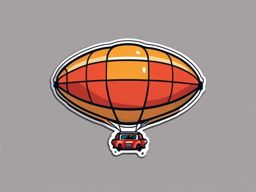 Blimp Balloon Sticker - Floating tranquility, ,vector color sticker art,minimal