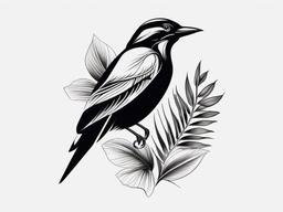 Bird Paradise Tattoo - Paradise-themed bird tattoo  minimalist tattoo design, white background