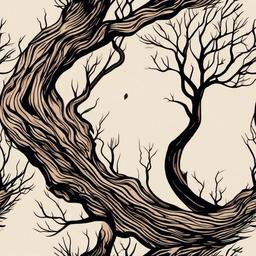 tree bark tattoo  simple vector color tattoo