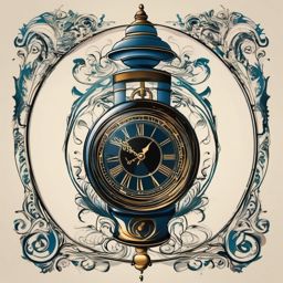 Water clock ink: Ancient timekeeping, flowing with the rhythm of life.  simple color tattoo style