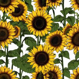 Sunflower clipart - sunflower standing tall in a field  