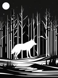 Wolf clipart - howling wolf silhouette  clipart