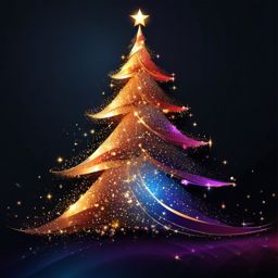 Christmas Tree Background - Twinkling Christmas Tree Delight in Cyberspace, Digital Festive Magic  intricate patterns, splash art, wallpaper art