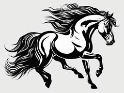 Horse clipart - horse with a flowing mane  