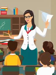 Teacher clipart - teacher explaining a lesson  