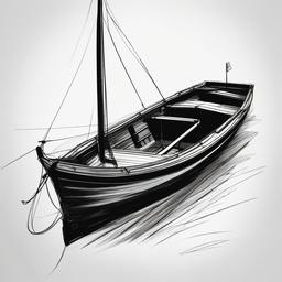 sketch of a boat  minimal rough sketch scribbles,doodles,black and white