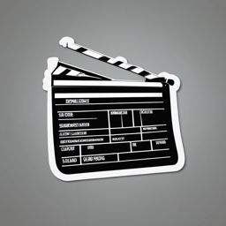 Film clapboard sticker- Action and cut, , sticker vector art, minimalist design