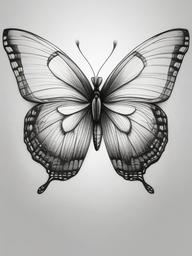 pencil drawing of a butterfly  minimal rough sketch scribbles,doodles,black and white