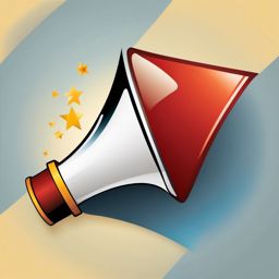 Megaphone and star icon - Megaphone and star for attention and announcements,  color clipart, vector art