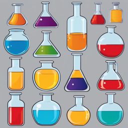 Lab Flask clipart - Glass container used for chemical reactions, ,color clipart vector style