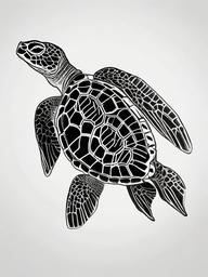 drawing of a flatback turtle  minimal rough sketch scribbles,doodles,black and white