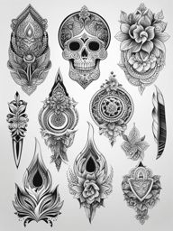 finger tattoos design black and white 