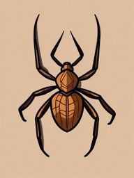 Brown Recluse Spider Clip Art - A brown recluse spider with a violin pattern,  color vector clipart, minimal style