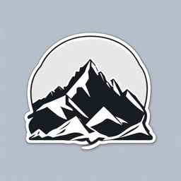 Snow-Capped Mountain Emoji Sticker - Majestic peaks adorned with snow, , sticker vector art, minimalist design