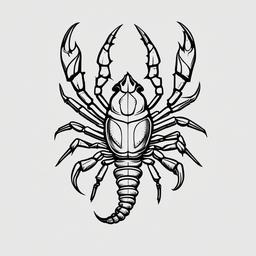 Scorpio Tattoo Zodiac Sign - Highlight your zodiac sign with a tattoo that captures the essence of Scorpio.  simple vector color tattoo,minimal,white background