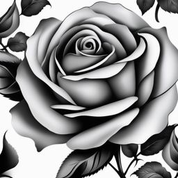 Black and gray rose tattoo, Graceful tattoos showcasing black and gray roses.  color, tattoo patterns, white clean background