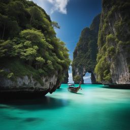 phi phi islands, thailand - imagine a tropical paradise at the phi phi islands, with clear waters and limestone karsts under the moon. 