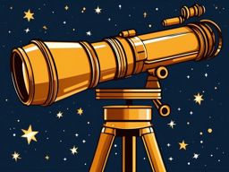 Telescope clipart - Optical instrument for observing distant objects in space, ,color clipart vector style