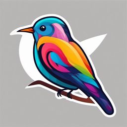 Bird Sticker - A colorful bird in flight. ,vector color sticker art,minimal