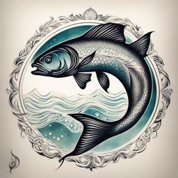 pisces tattoo, celebrating the imaginative and compassionate qualities of the zodiac sign. 