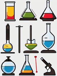 Lab Equipment clipart - Various tools and apparatus used in scientific experiments, ,vector color clipart,minimal