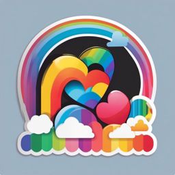 Proposal and Rainbow Emoji Sticker - Love's promise in a spectrum of colors, , sticker vector art, minimalist design