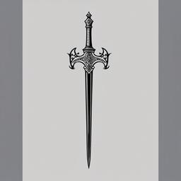sword tattoo small  simple vector color tattoo