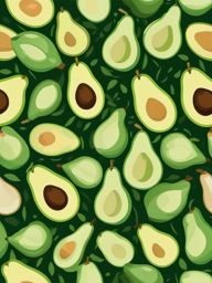 Avocado Clipart - Creamy and green avocado fruit.  color vector clipart, minimal style