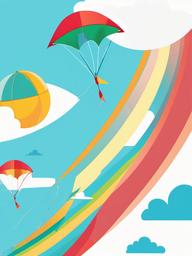 June clipart - kite flying in a sunny sky in June  color,minimalist,vector clipart