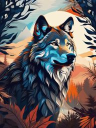 Wolf Wallpaper - Majestic Wolf in the Wilderness wallpaper, abstract art style, patterns, intricate