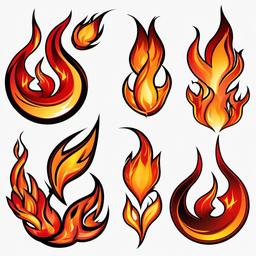 Flame clipart - flame art for tattoos  vector clipart