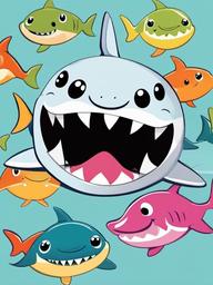 Shark Wallpaper Cute - Happy sharks with cute charm  ,mobile iphone background wallpaper